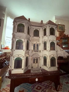 Antique Dolls House.A Very Rare 1895 Joseph Lines Bros Ornate Villa With Lift. - Picture 1 of 24