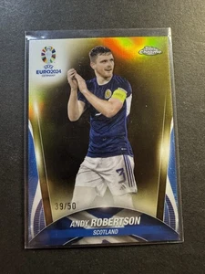 2024 Topps Chrome UEFA EURO /50 Andy Robertson #138 Gold Refractor - Picture 1 of 2