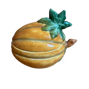 VIETRI Ceramic Majolica Hand Painted Squash Gourd Covered Dish Italy - Picture 1 of 8