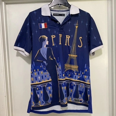 Camisa polo Hudson Outerwear Paris temática manga corta para hombre talla grande Foto 1 de 4