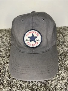 Converse All Star Chuck Taylor Hat Cap Strap Back Patch Gray Cotton Adj. - Picture 1 of 6