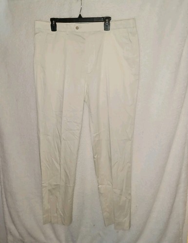 OFF WHITE Nautica Uomo 38X32 Off White Cotone Elasticizzato Vestito Pantaloni da Viaggio Leggeri (ES)