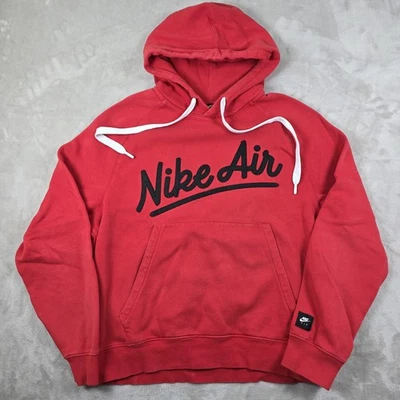 Nike Air Sudadera con Capucha Para Hombres Grande Rojo Pullover Gráfico Sudadera Informal Y2K Ropa de Calle Foto 1 de 4