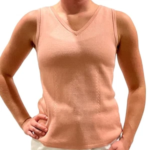 Tommy Bahama Seide Baumwolle Strick Tank Top V-Ausschnitt ärmellos Shirt lachs Small - Bild 1 von 8