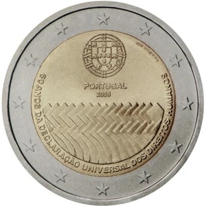 Portugal - 2 Euro Commemorative 2008 Human Rights - FREE SHIPPING - Picture 1 of 3