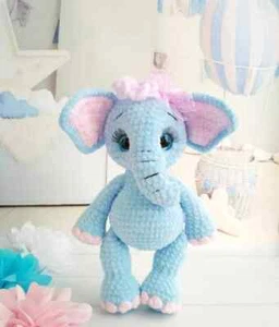 Elephant amigurumi | Plush elephant Handmade Crochet elephant, Blue elephant toy - Picture 1 of 2