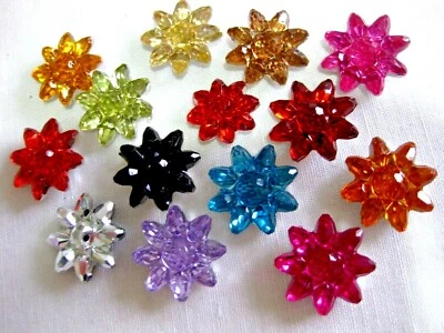 10 Knöpfe,große Blumen, in vielen Farben,Farbe wählbar,25mm, Kunststoff  K 57 - Bild 1 von 2