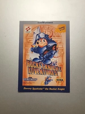 **RARE** Rocket Knight Adventures  "PROMOTIONAL CARD" SEGA GENESIS Launch 9-9-93 - Image 1 of 2