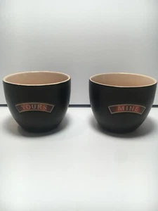 Baileys Irish Cream Desert Ceramic Bowls Cups Mugs "Yours & Mine" Set of 2 - Picture 1 of 5