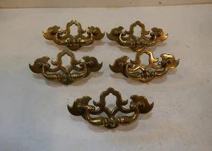 5 Vintage Antique  Brass Finish  Federal Style  Furniture Drawer  Pull Handle - Imagen 1 de 4