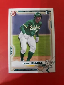Denzel Clarke 2021 Bowman Draft BD-128 , paper base , Oakland Athletics , A's - Picture 1 of 2