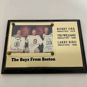 The Boys From Boston Bobby Orr Ted Williams Larry Bird Hall Of Fame Plakette - Bild 1 von 10