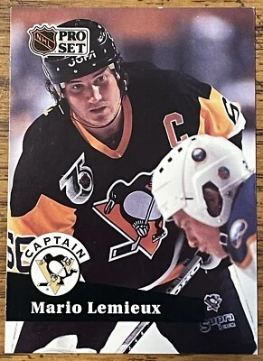 Mario Lemieux 1991-92 Pro Set Hockey Card #581 Penguins NHL HOF Free Ship - Image 1 of 3
