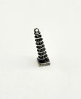 VINTAGE 835 STERLING SILVER LEANING TOWER OF PISA 3D CHARM PENDANT - 4.0g