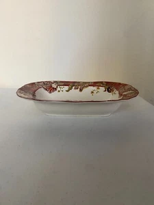 222 Fifth Floral Paisley Red, Scalloped Oval Vegetable Bowl - Picture 1 of 6