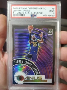 LEBRON JAMES 2020 OPTIC T-MINUS 3 2 1 PURPLE PRIZM REF #9 LAKERS PSA 9 MINT🔥 - Picture 1 of 1
