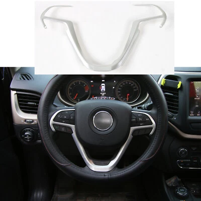 Silver Steering Wheel Interior Decoration Trim For 2014-2020 Jeep Grand Cherokee - Изображение 1 из 4