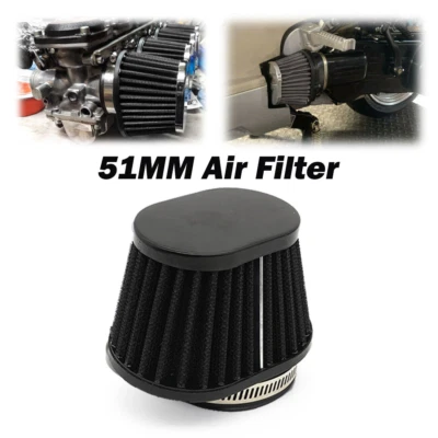 51mm Motorcycle Air Filter High Flow Cone Filter For Dirt Bike Scooter Universal - Изображение 1 из 4