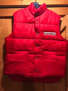 Vintage Men's Agway Red Vest Sz Large L Sportsmaster - Picture 1 of 6