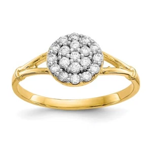 10k Yellow Gold Cubic Zirconia Engagement Ring Size 6 - Picture 1 of 5