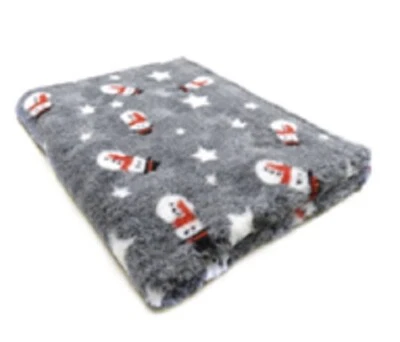 Christmas Snowman Grey Profleece Vetbed Fleece Bedding Dogs Pets