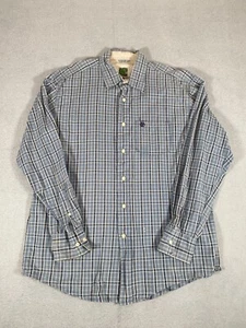 Camisa Timberland a Cuadros Grande L Blanca Azul Para Hombre Manga Larga De Colección - Imagen 1 de 12
