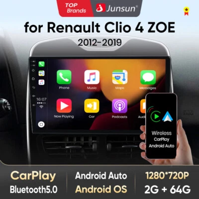 10"Android 13 Autoradio GPS Navi Bluetooth WiFi DAB per Renault Clio 4 2016-2019 - Immagine 1 di 4