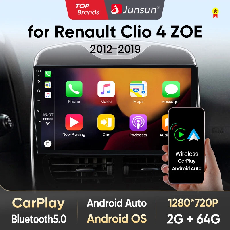 10"Android 13 Autoradio GPS Navi Bluetooth WiFi DAB per Renault Clio 4 2016-2019 - Immagine 1 di 4