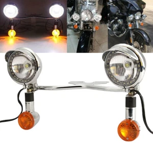 Passing Turn Signals Bar Spotlight Assembies For Honda VTX 1300 C R S RETRO US - Picture 1 of 11