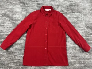 Kim Rogers Jacket Womens Small Red Button Front Longsleeve Shacket - Picture 1 of 12