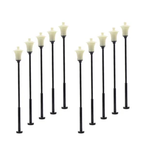 LYM08 10pcs Model Railway 1:87 Lamppost Lamps Street Lights HO Scale 55mm 12V - Picture 1 of 4