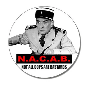 N.A.C.A.B. Button NEU 2,5cm Punk Louis de Funes Fun Skinhead Oi! Kult A.C.A.B. - Imagen 1 de 1