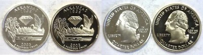 2003-S Arkansas Statehood Quarter Silver & Clad Proofs 2 Coin Set - Image 1 of 3