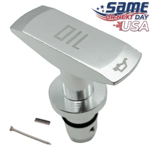 SILVER CHROME Oil Dipstick Handle for MOST Ford Dodge Chrysler Jeep Chevrolet V8 - Picture 1 of 5