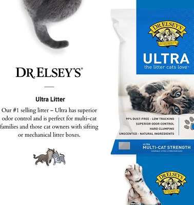 Ninhada para gatos Dr. Elsey's - Ninhada premium sem perfume com ingredientes naturais - G - Imagem 1 de 4