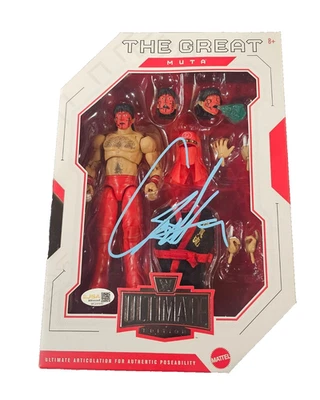 Figura de acción firmada por Great Muta WWE Ultimate Edition JSA Testigo Foto 1 de 2
