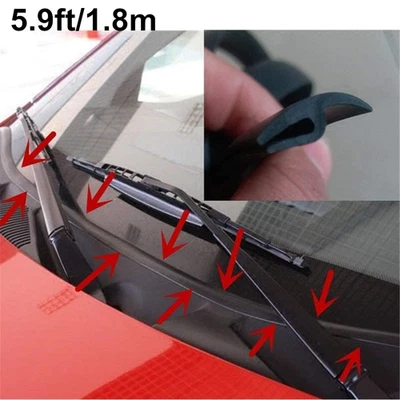 5.9ft For Volkswagen Car SUV H-Shape Front Windshield Seal Strip Moulding Trim - Image 1 of 4
