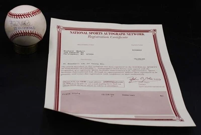 Frank Viola Firmado Rawlings OAL Béisbol Inscrito Automáticamente 88 AL Cy Young ZJ20221 Foto 1 de 4
