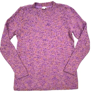 J.Jill Donegal Speckled Knit Sweater Purple Flecked Soft Cozy Large Tall - Image 1 of 4