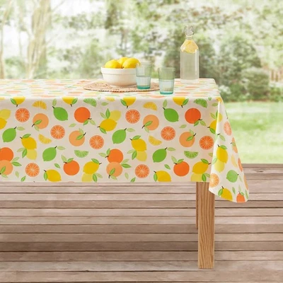 MAINSTAYS 60X84 IN PEVA TABLECLOTH CITRUS FRUIT [HDX3] - Image 1 of 4