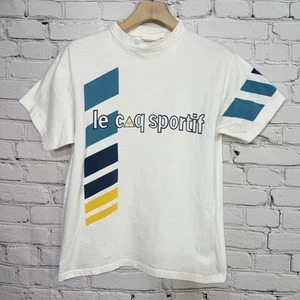 Vintage Le Coq Sportif T-Shirt S 80s Single Stitch Abstract French White Rooster - Picture 1 of 23