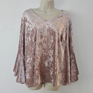 Boho Crushed Samt Rosa Top Plus 1X Whimsigoth Fee Witchy Glockenärmel  - Bild 1 von 13