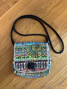 SAK ROOTS Multi Color Crossbody Peace Purse Bag Boho Hippie Aztec ￼￼ - Picture 1 of 8