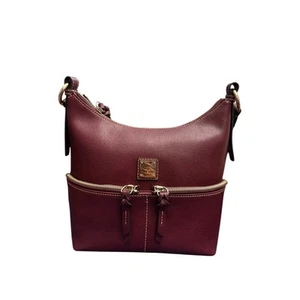 Dooney & Bourke Saffiano Leather Burgundy Zip Crossbody Bag EUC. Dust Bag+STRAP - Picture 1 of 10