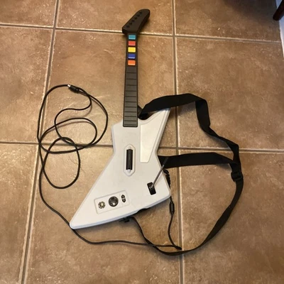 Guitar Hero Xplorer Guitar Xbox 360 Red Octane White Wired Model No USB - Image 1 of 4