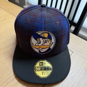 NWT New Era Milwaukee Brewers County Stadium Plaid Wool Fitted Hat 7 1/4 Mascot - Picture 1 of 9
