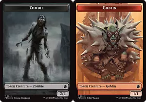ZOMBIE // GOBLIN TOKEN x4 mtg NM Foundations Double-Sided - Bild 1 von 1
