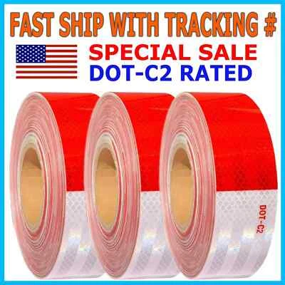 Conspicuity Tape DOT-C2 Approved Reflective Trailer Red White 2”x50’ /1 Roll - Image 1 of 4
