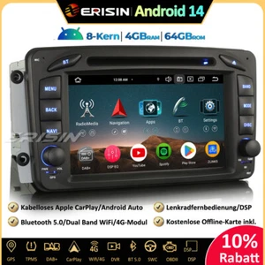 Android 14 Autoradio GPS DAB+DVD Mercedes A/C/G/CLK Klasse W209 W203 Viano Vito - Bild 1 von 22
