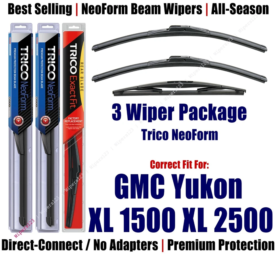 3pk Wipers Front/Rear NeoForm 2009-2014 GMC Yukon XL 1500 XL 2500 - 16220x2/12E - Image 1 of 1